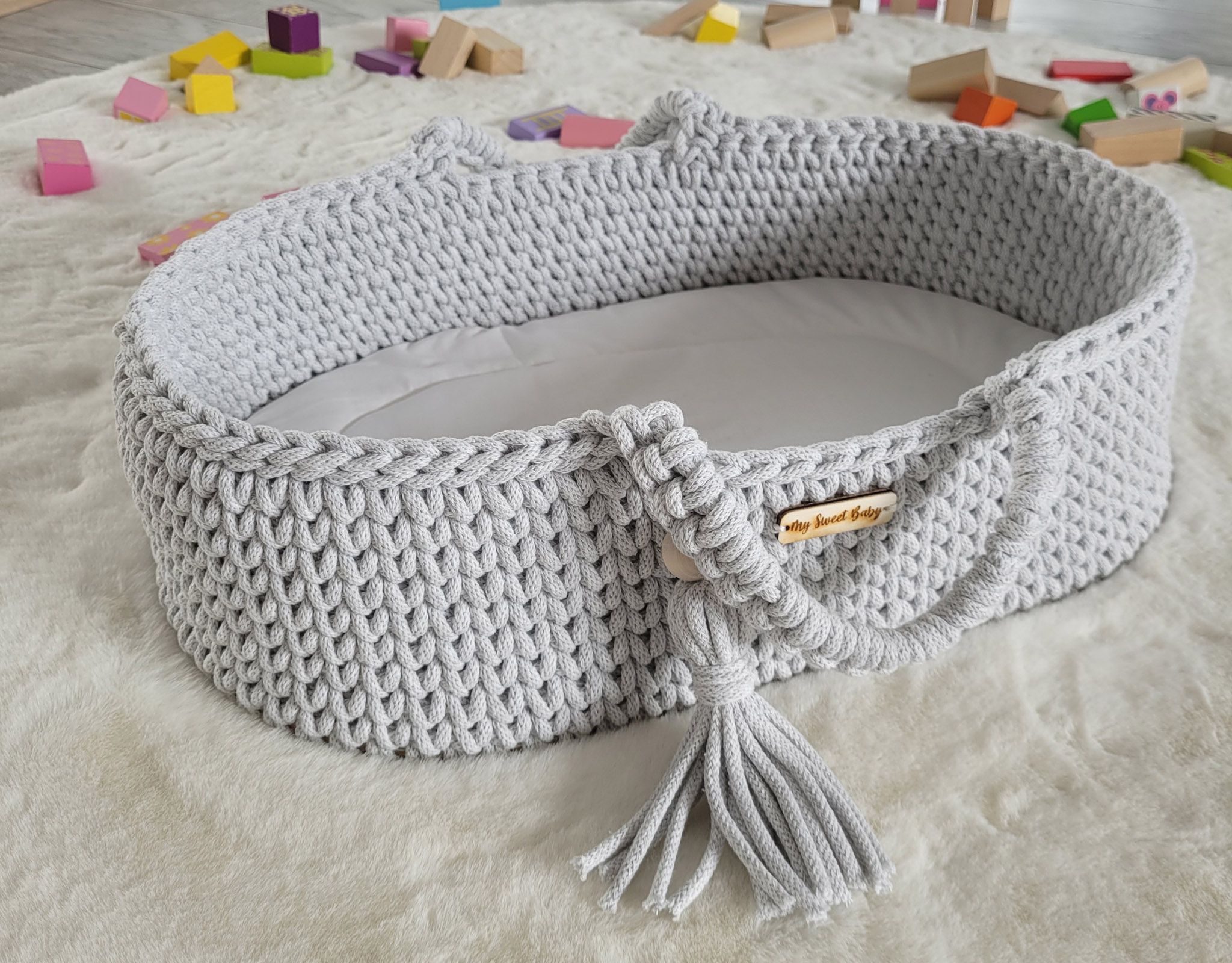 BOHO puuvillane nukuhäll-kandekorv - Pilt 5