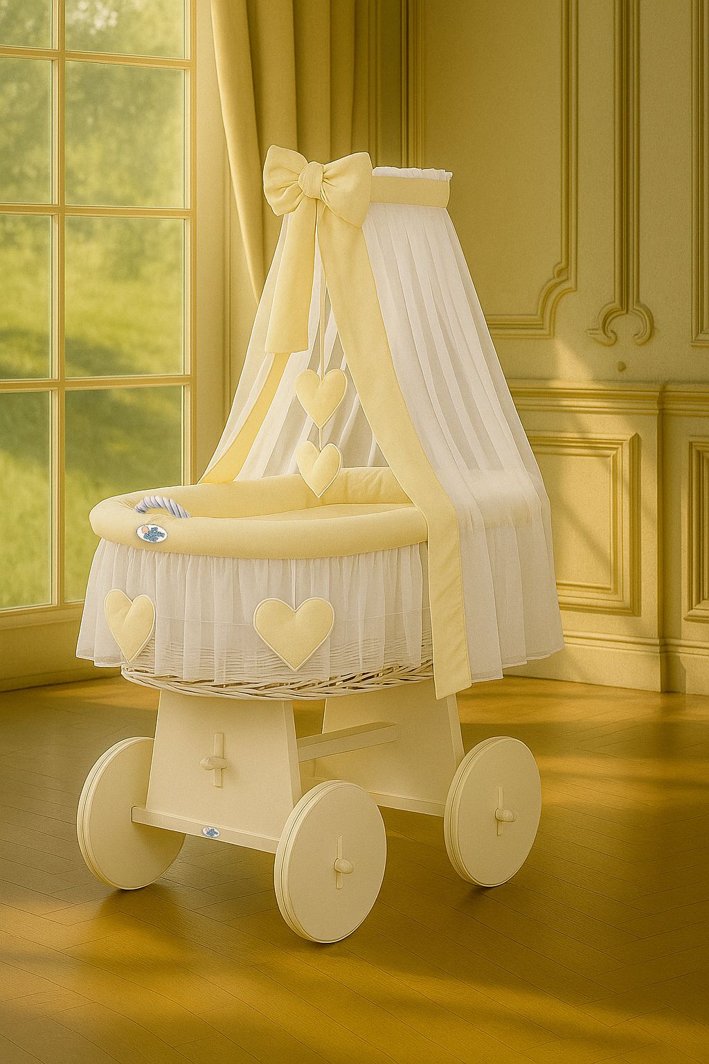 MY SWEET BABY Amelie vitstest Moosese korv baldahhiiniga - Pilt 3