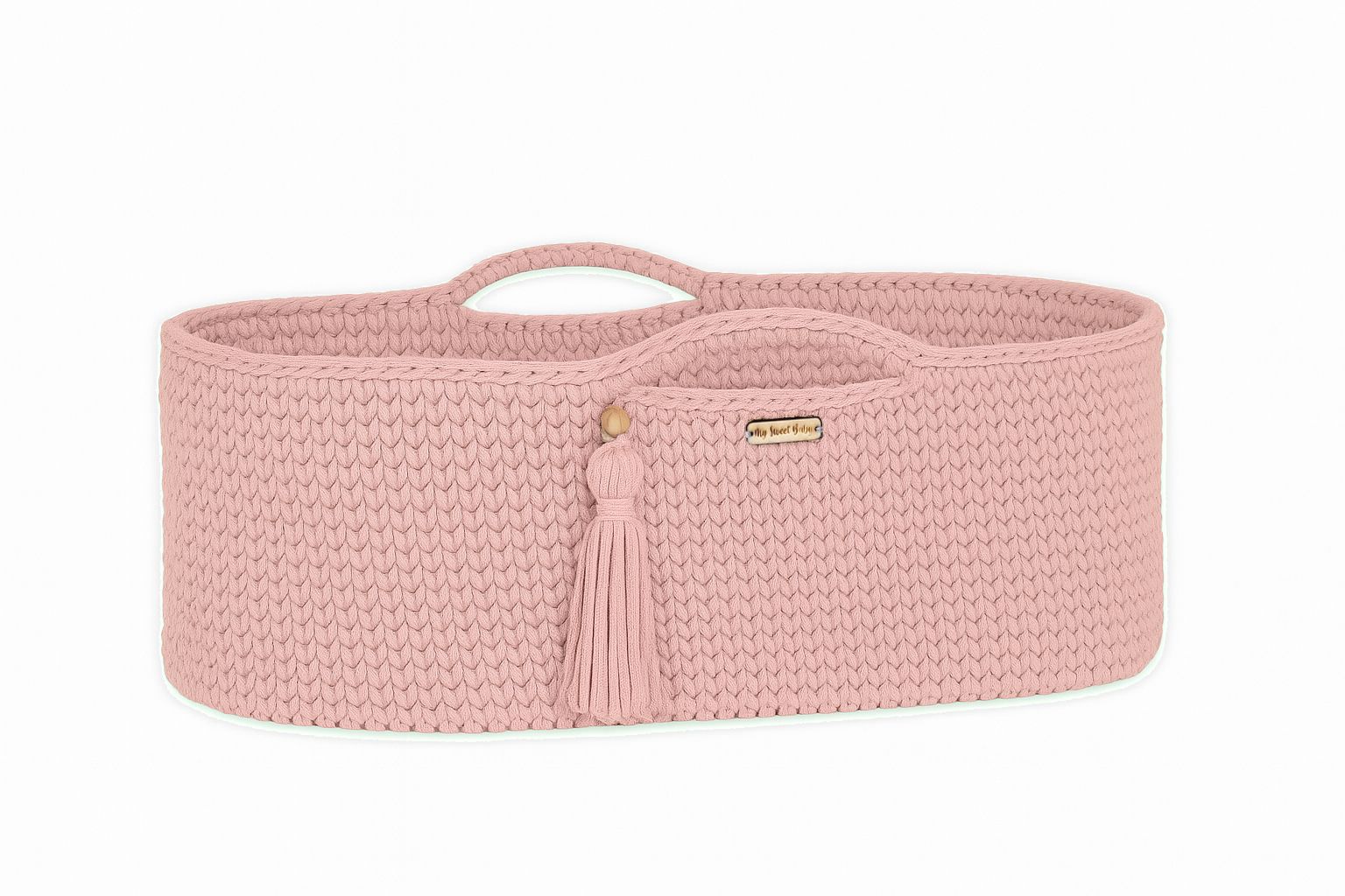 BOHO heegeldatud puuvillane beebikorv madratsiga