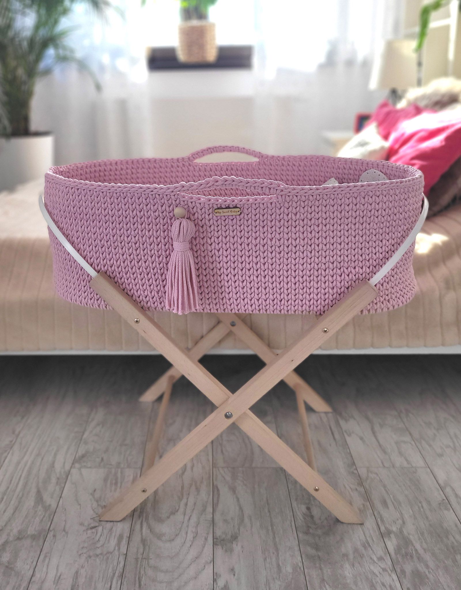 BOHO heegeldatud beebikorv madratsiga (223) - Pilt 2