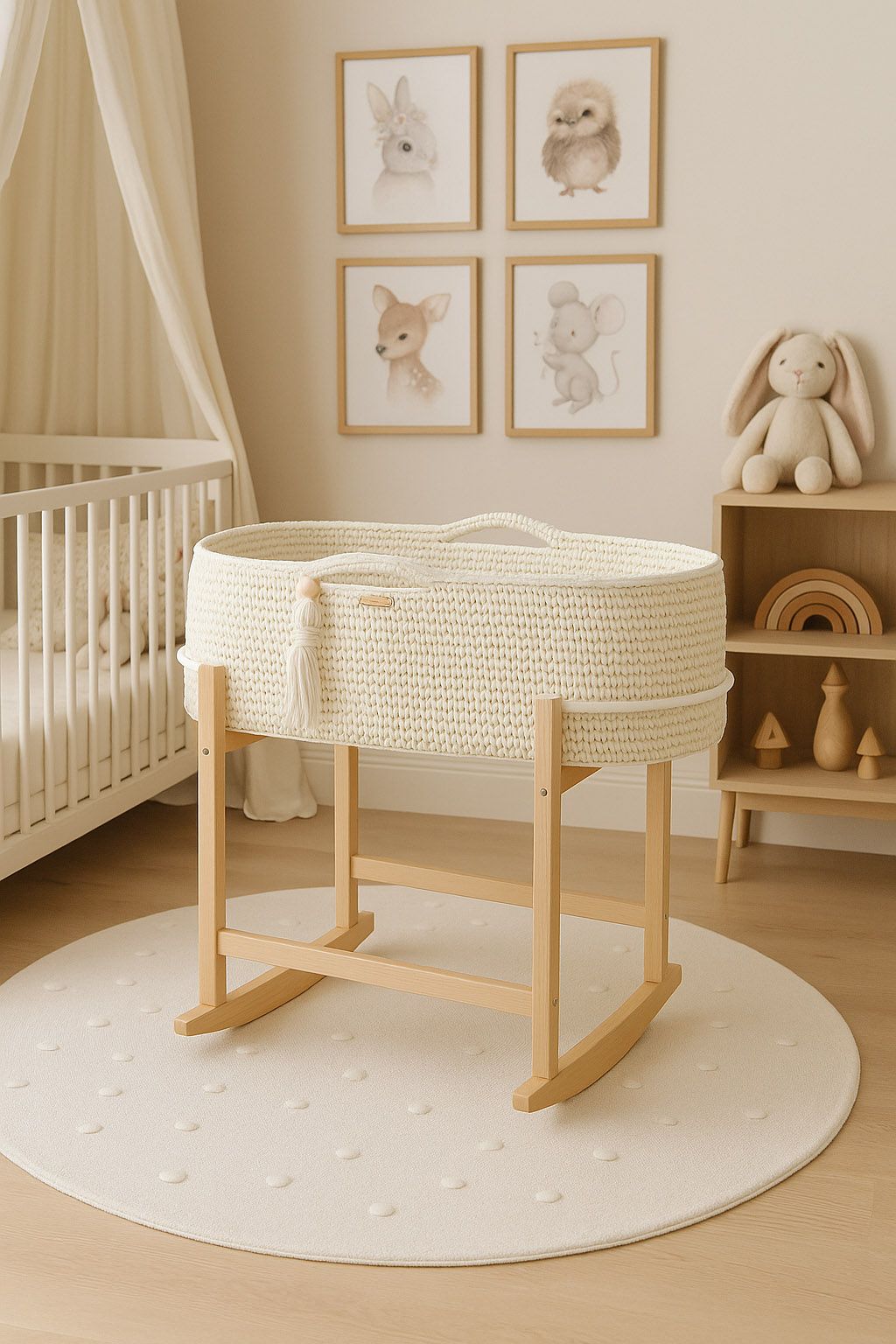 BOHO Moosese korvi puidust alus, naturaalne - Pilt 3