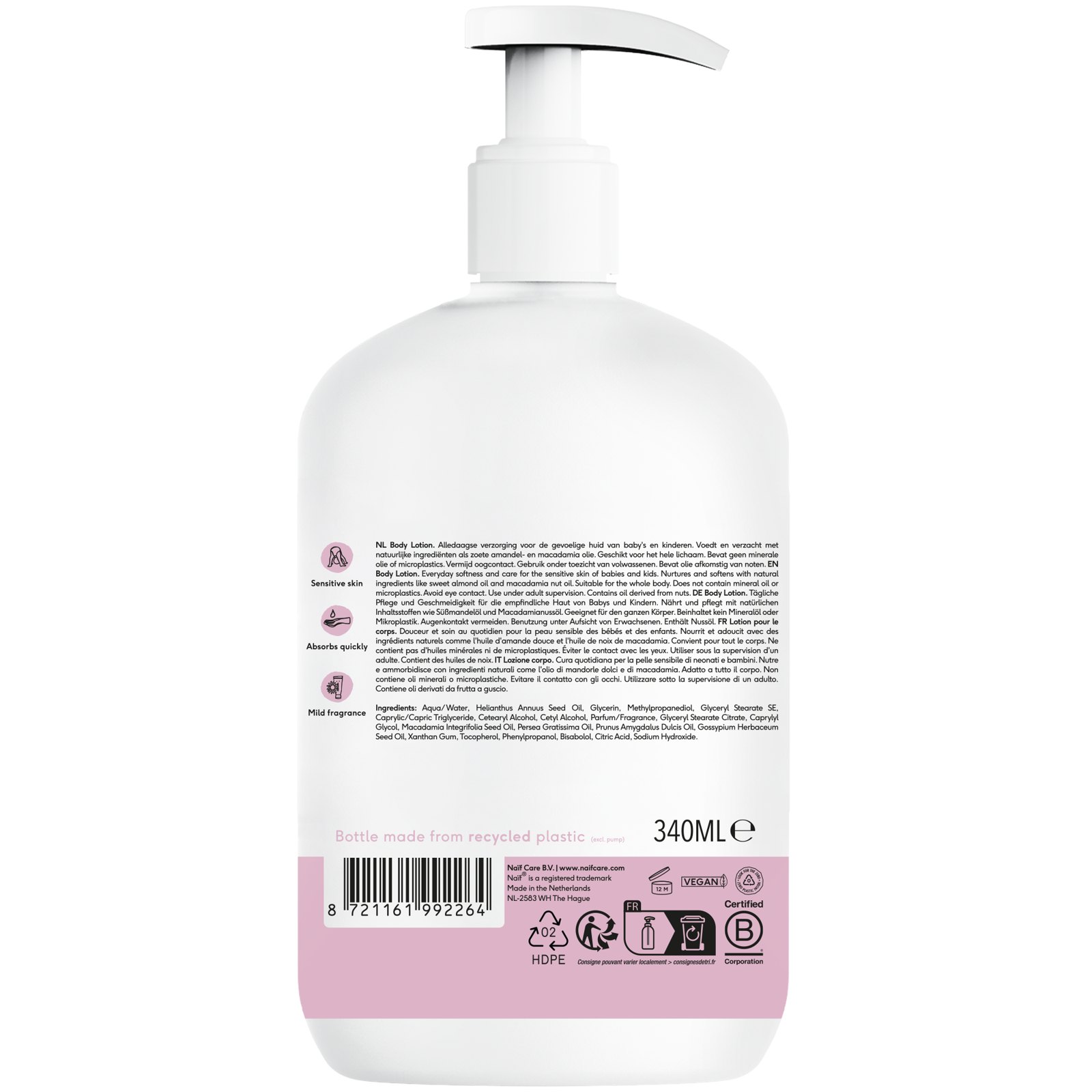 NAÏF pehmendav kehapiim magusmandliõliga 340 ml