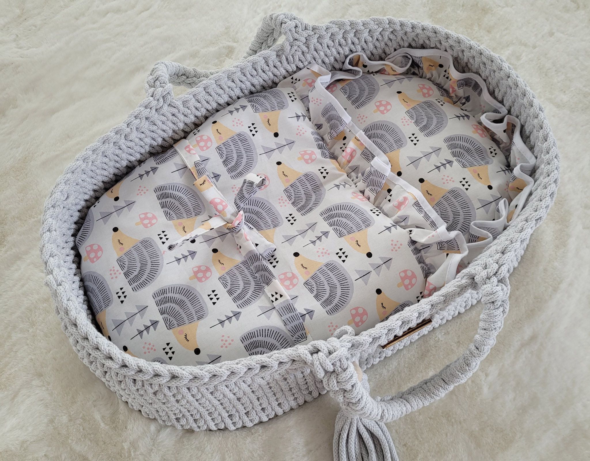 BOHO puuvillane nukuhäll-kandekorv - Pilt 4