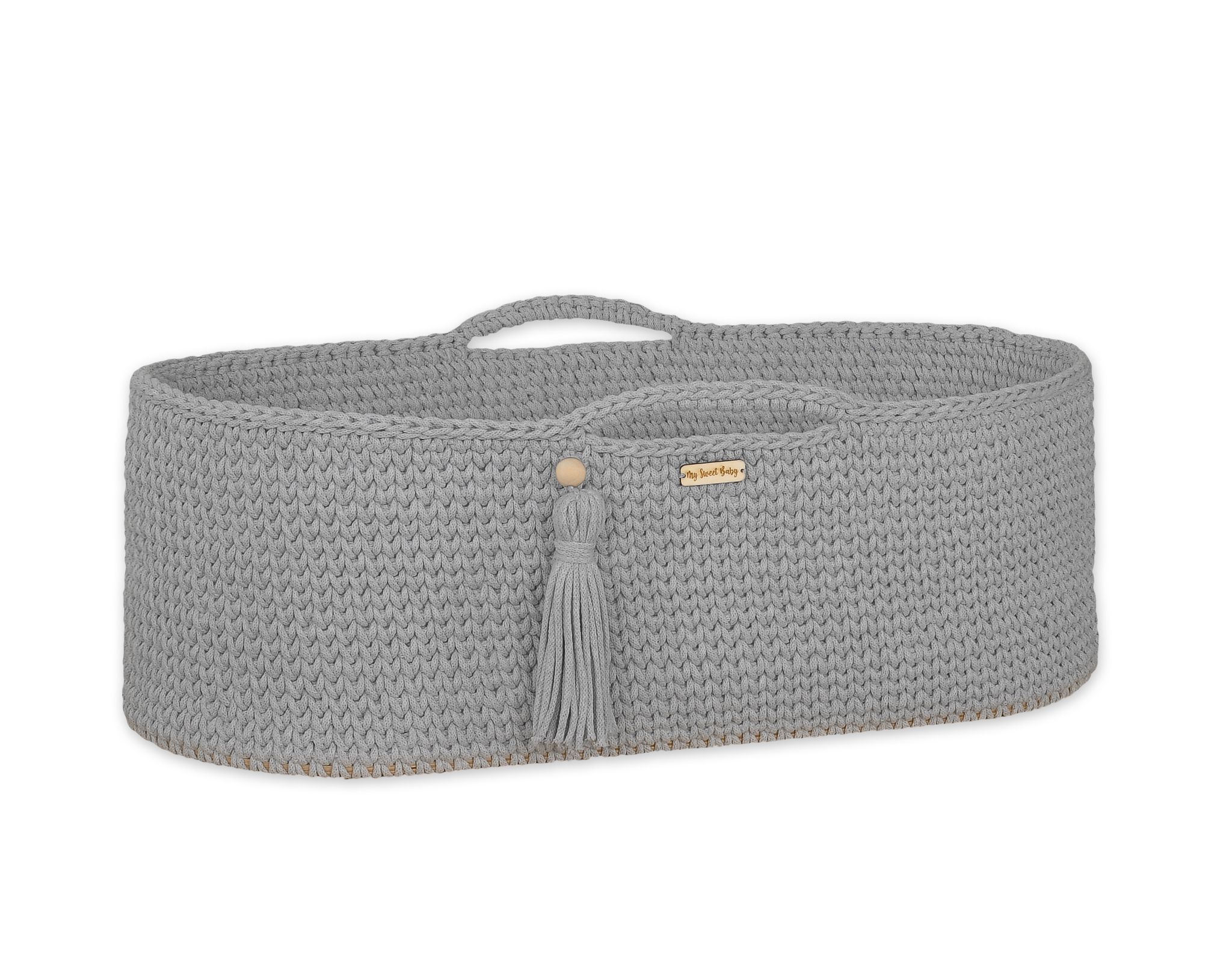 BOHO puuvillane Moses-korv madratsiga, tumehall - Pilt 7